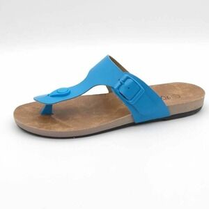 RK Collection Shoes Womens Rubie Thong Sandals Blue Adjustable Buckle 5.5 New